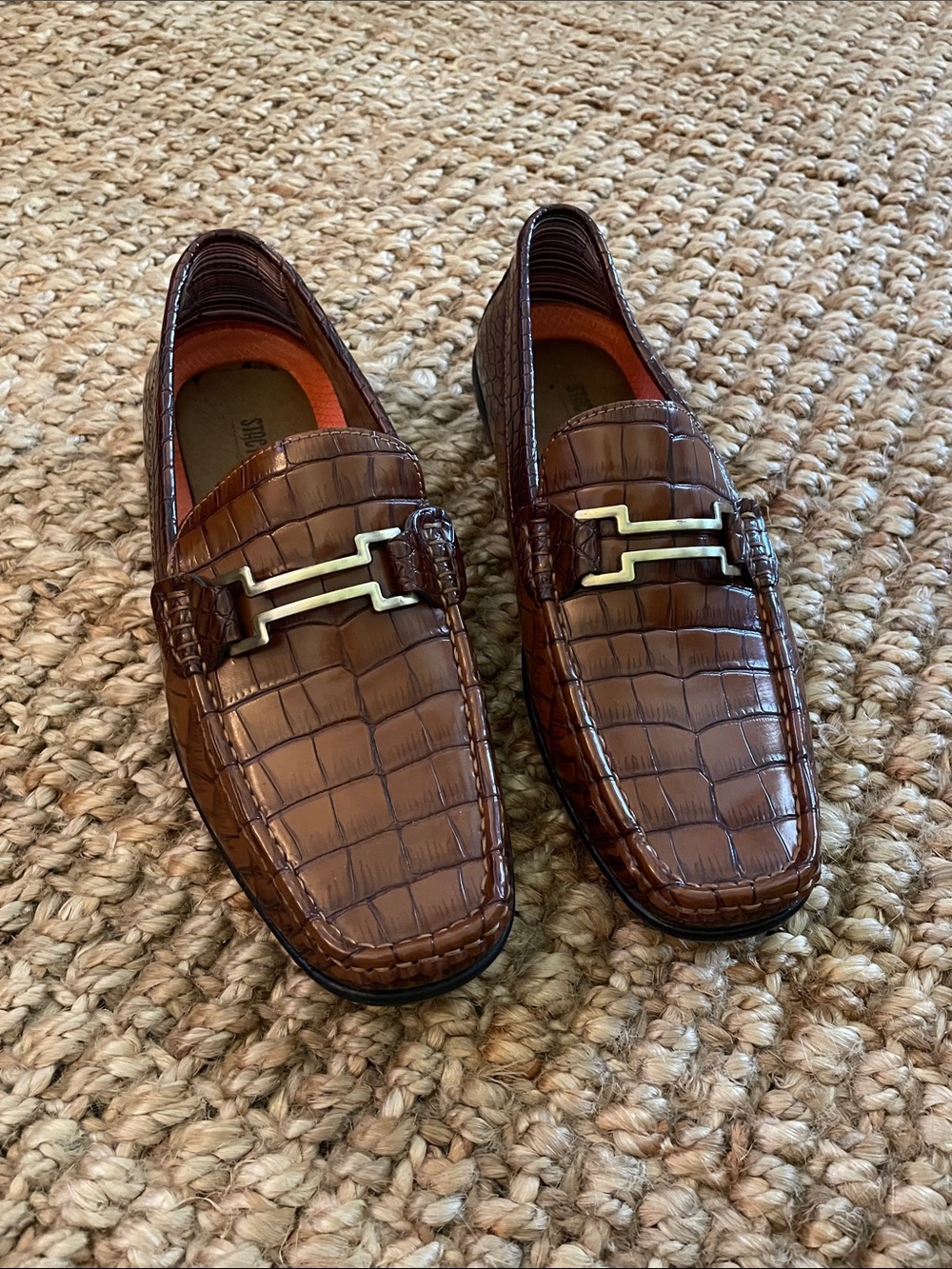 Stacy Adams Brown Croc- designed Loafers